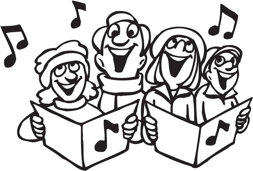 Free Children Singing Clipart Black And White, Download Free