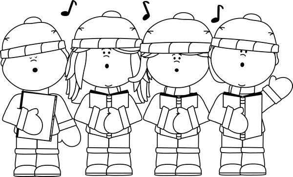 Children singing clipart black and white clipart images