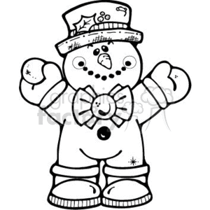 christmas cliparts black and white snowman