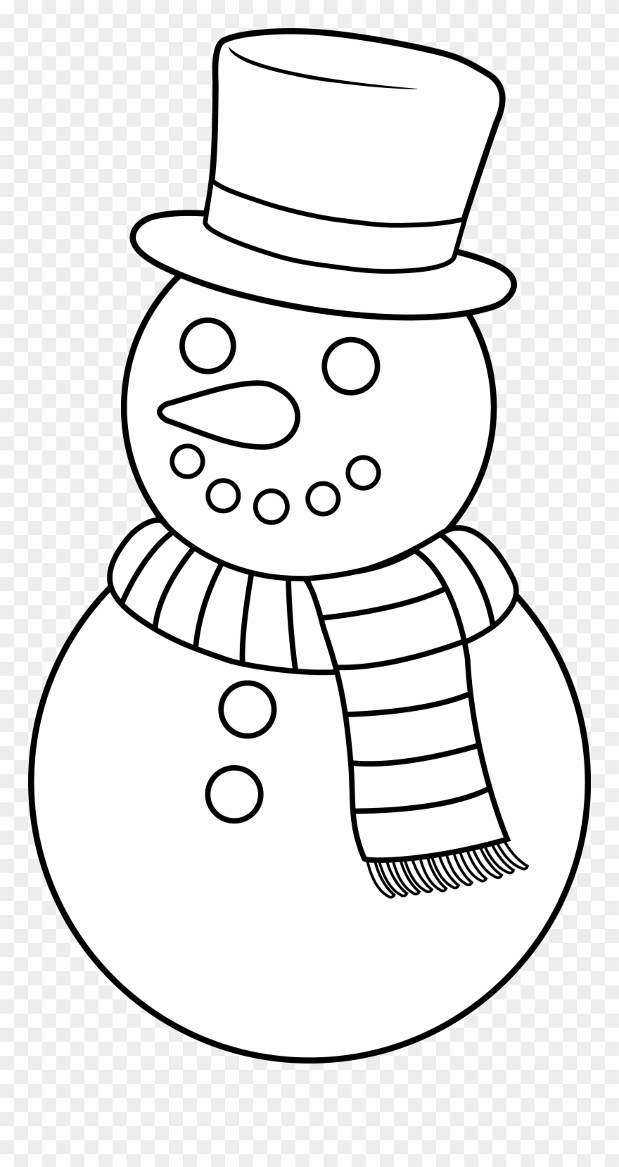 Colorable Christmas Snowman