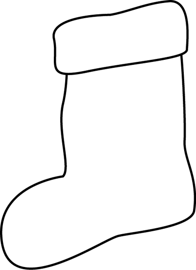 Black and White Stocking Clip Art