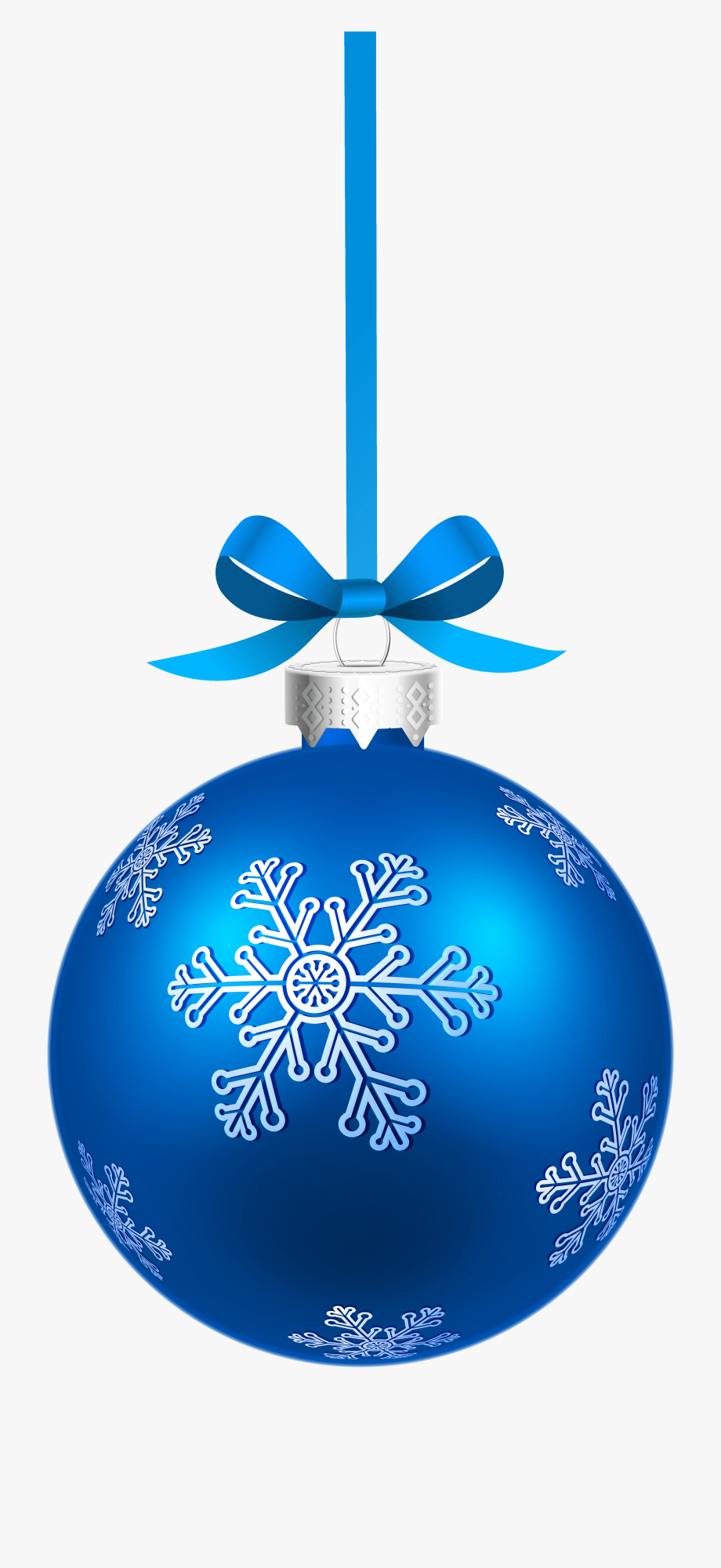 Blue Christmas Hanging Ball With Snowflakes Png Clipart