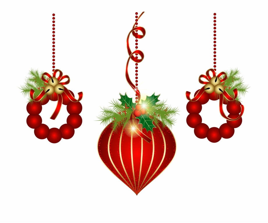 Transparent Red Christmas Ornaments Png Clipart