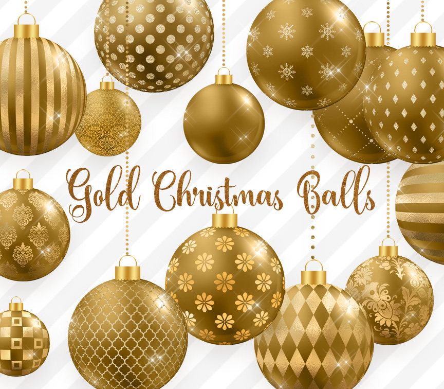 Gold christmas balls.