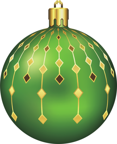Large Transparent Green Christmas Ball Clipart