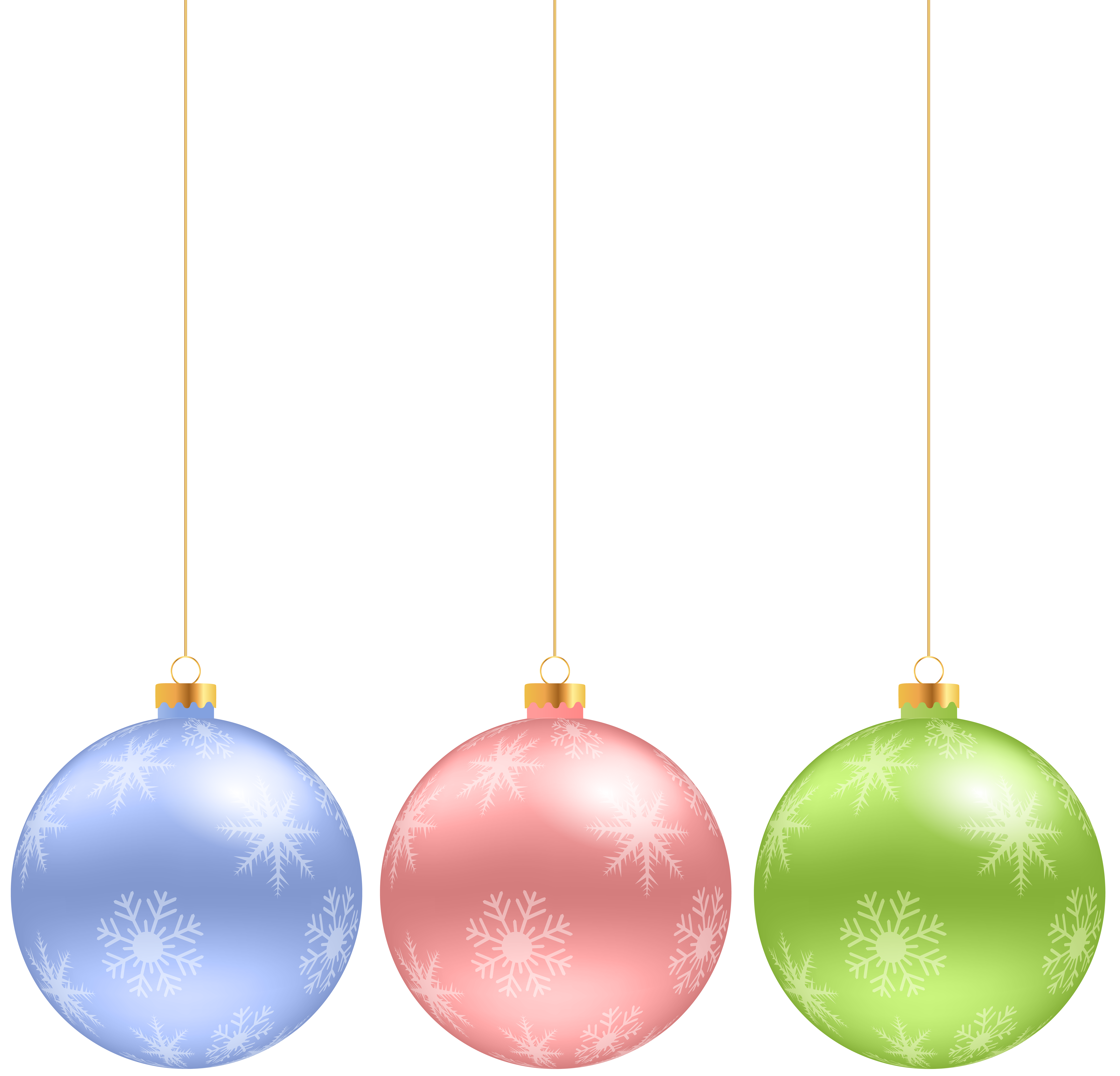 Christmas Hanging Ornaments Clip Art Image