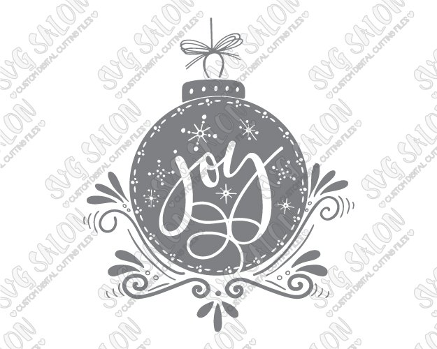 Joy Christmas Ornament Cut File in SVG, EPS, DXF, JPEG, and PNG