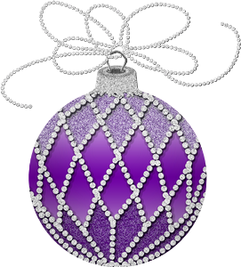 Purple christmas ornament.