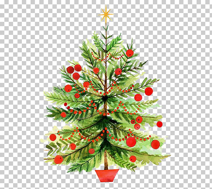 Christmas tree Illustration, Hand