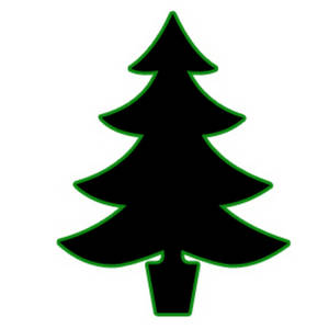 Christmas tree black and white green christmas tree clipart