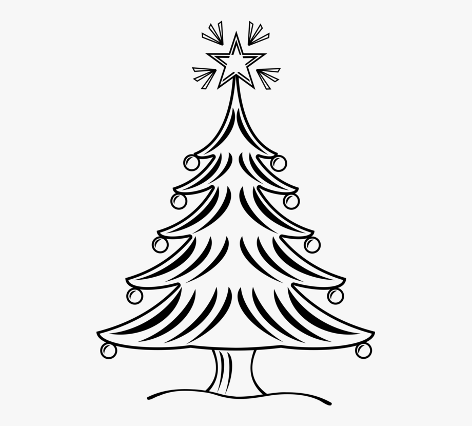 Christmas Tree Drawing Black And White Clip Art Christmas