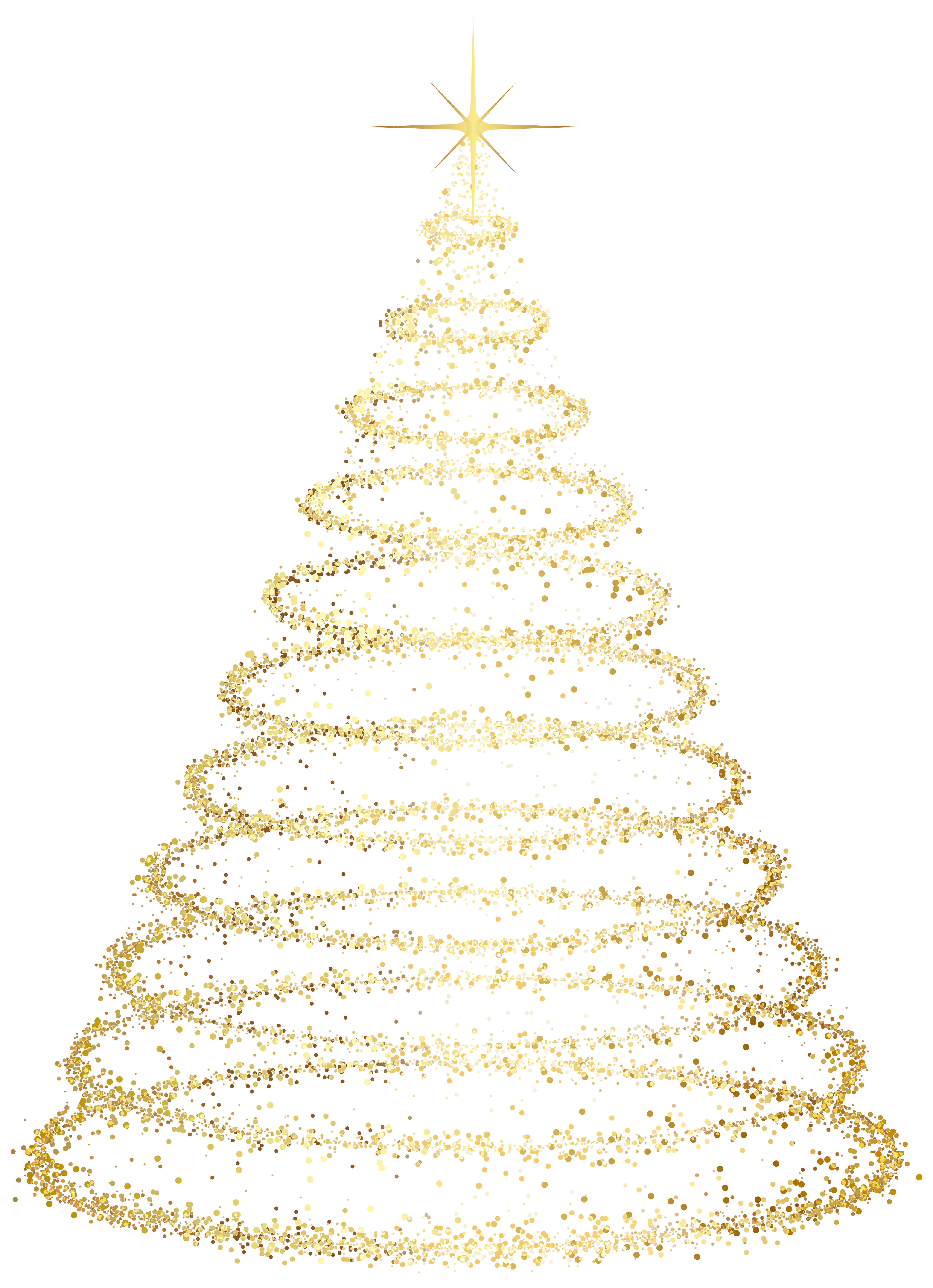 Gold Deco Christmas Tree Transparent Clip Art Image