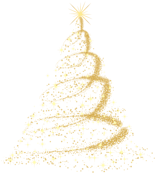 Gold Christmas Tree PNG Clip Art