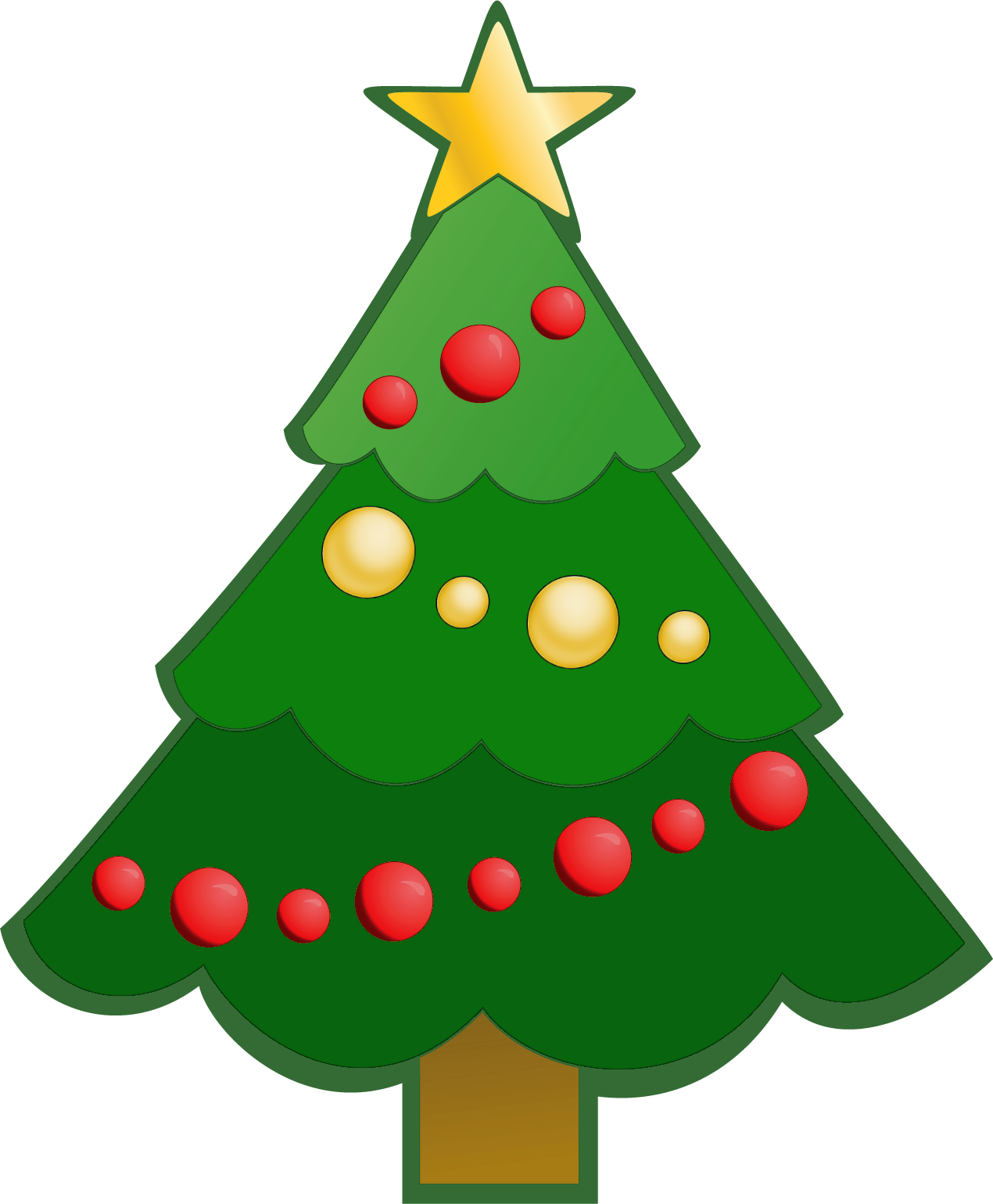Green Simple Christmas Tree PNG Clipart