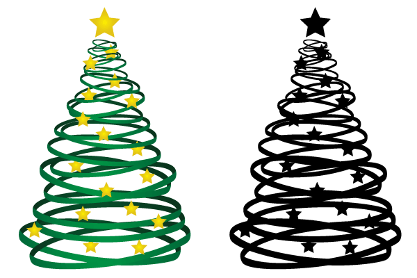Free Ribbon Christmas Tree Vector
