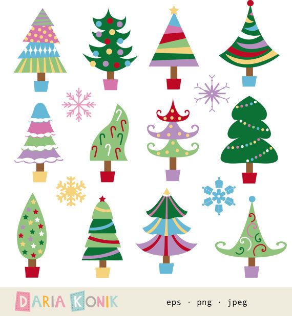 Christmas Tree Clip Art Set christmas trees by dariakonik