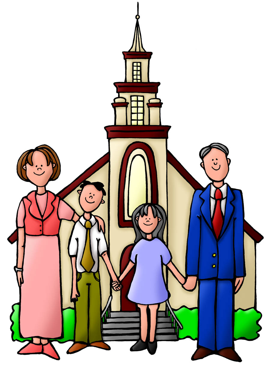Family Going To Church Clipart