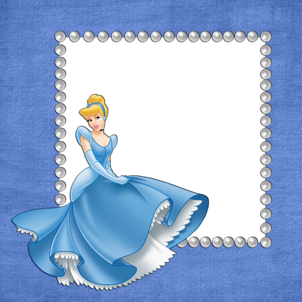 Blue Girls Transparent Frame with Cinderella