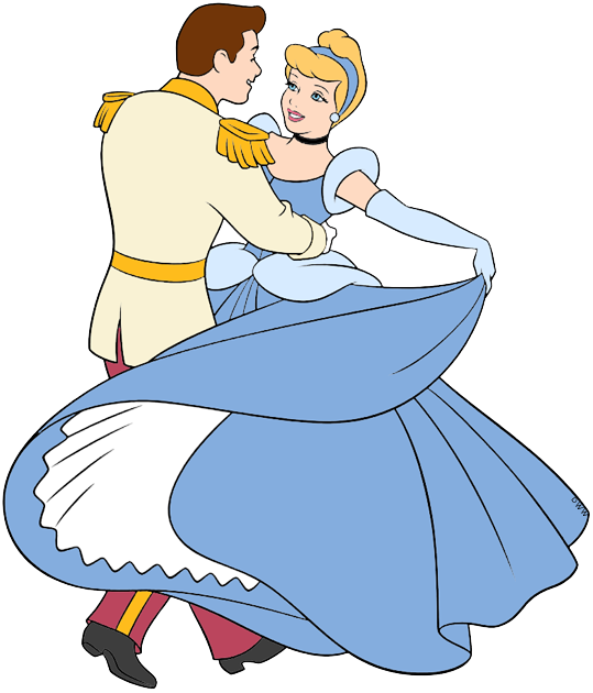 Clip art of Cinderella and Prince Charming dancing