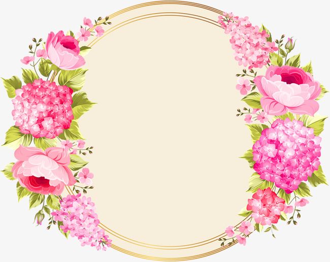 Pink Flower Circle, Flower Clipart, Circle Clipart, Pink PNG