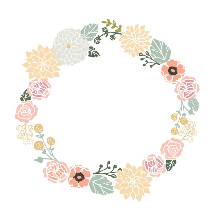 Circle of flowers clipart