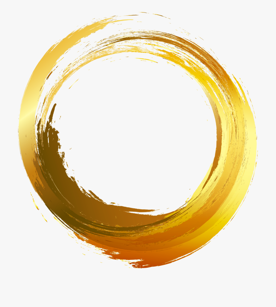 Gold Painted Vector Brush Ink Circle Painting Clipart