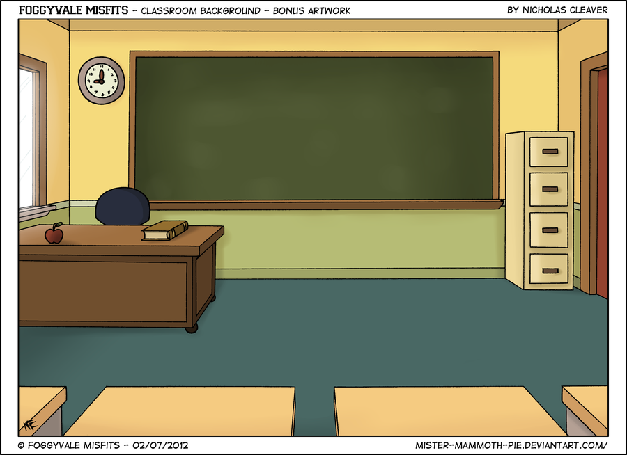 Cartoon Classroom Background With Students Images