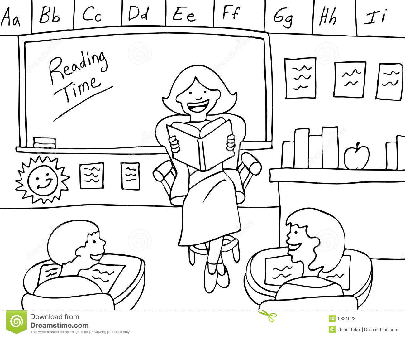 Classroom clipart black and white