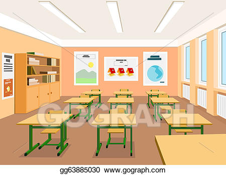 Empty elementary classroom.