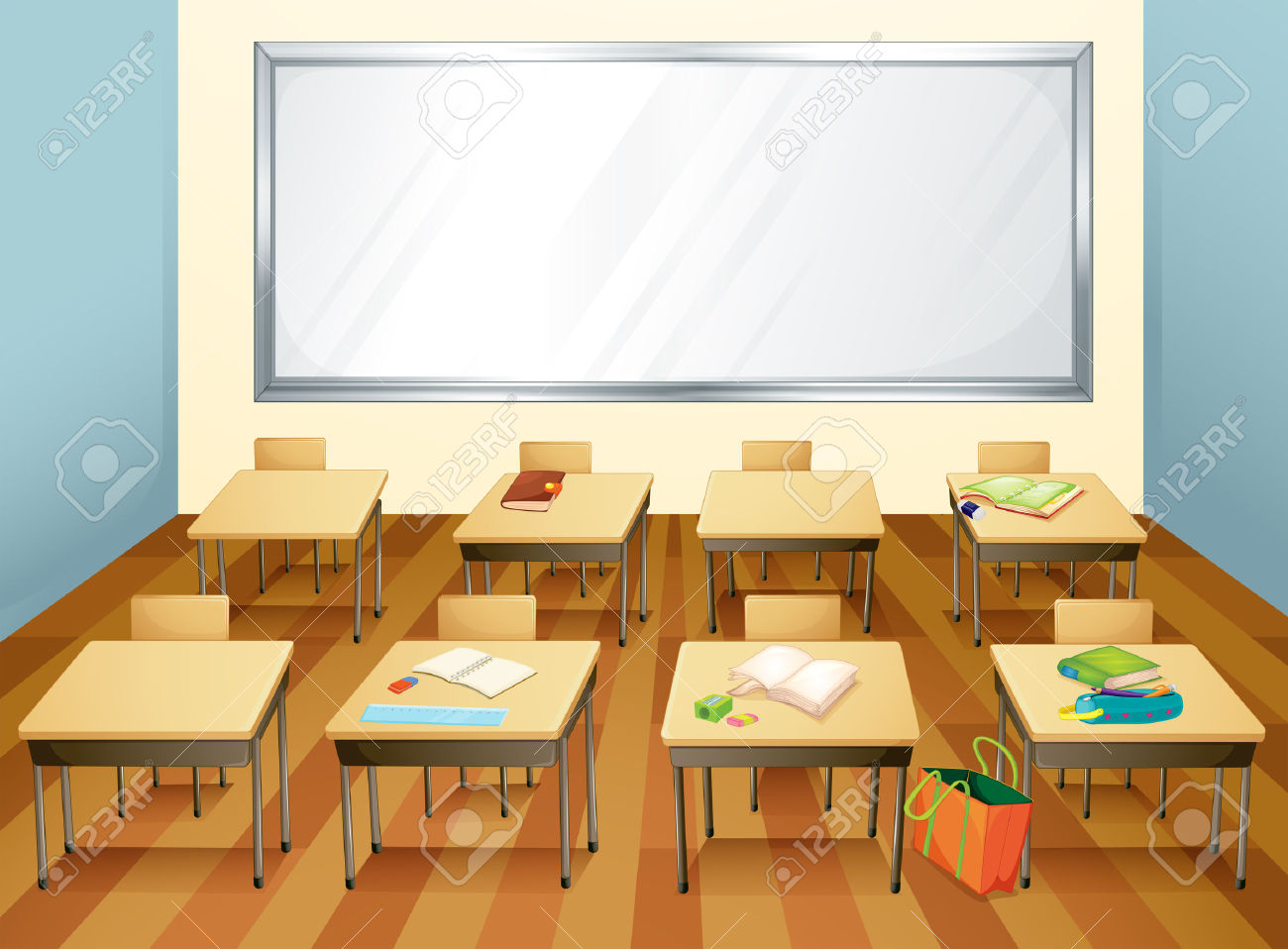 Empty classroom clipart