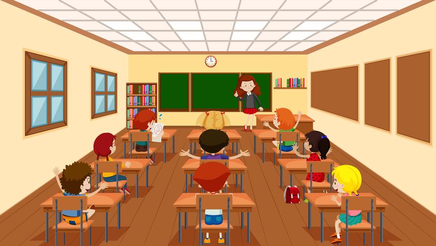 Children in classroom scene