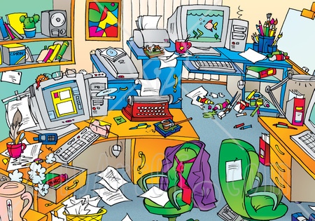 Untidy classroom clipart