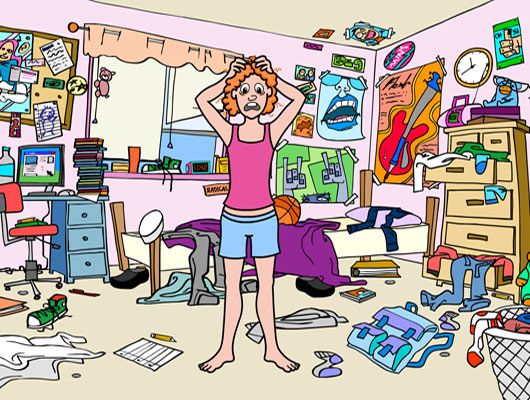 Messy living room clipart
