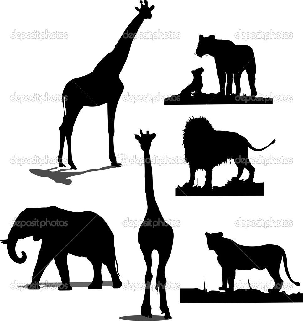 Safari animal silhouette.