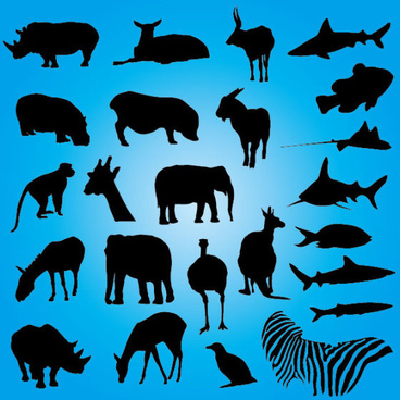 Animal silhouette clip art free vector download