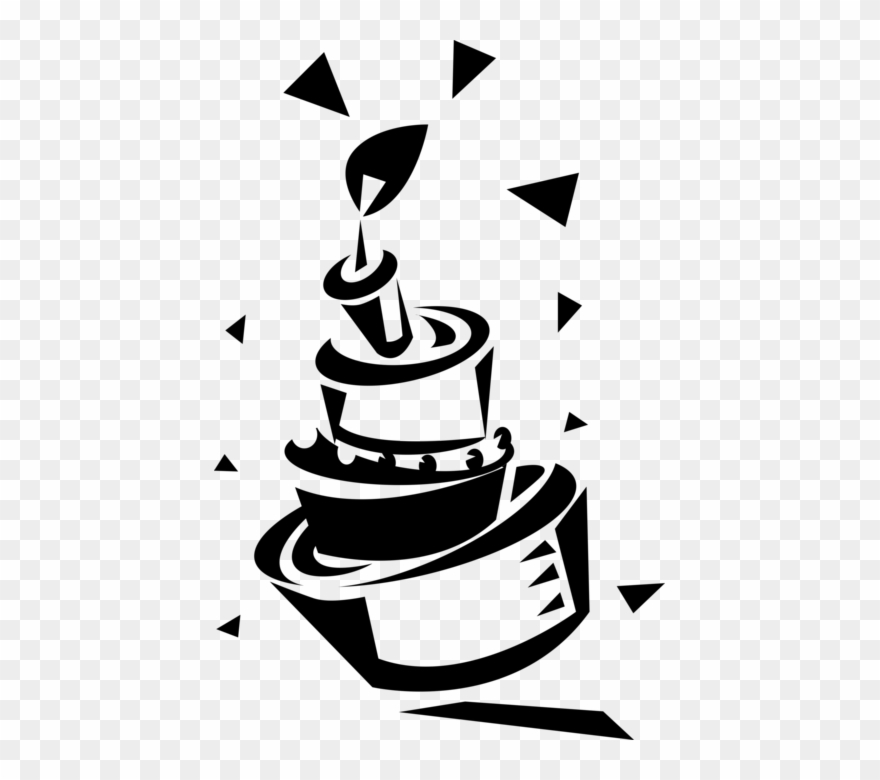 Vector Illustration Of First Birthday Cake Slice With