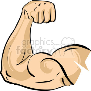 Arm flexing bicep muscle clipart