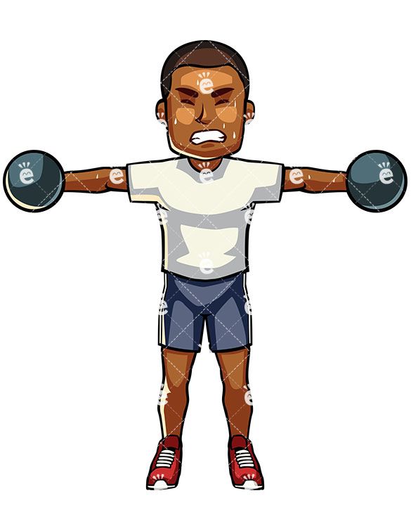 A Black Man Exercising With Dumbbells