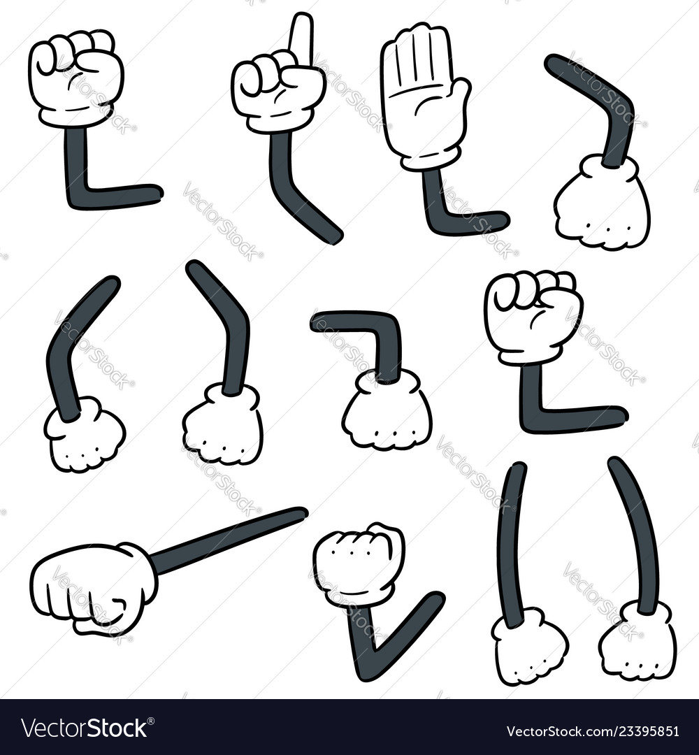 Set of cartoon arms