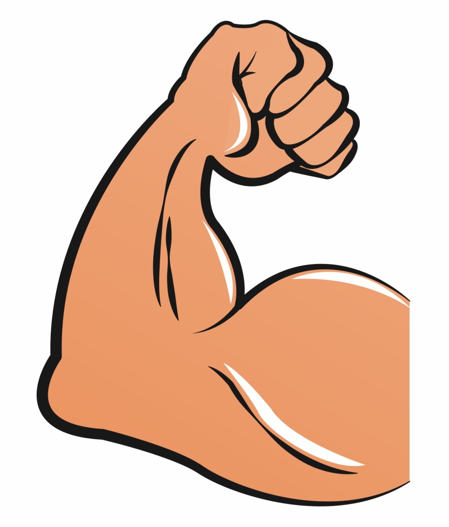 Muscular arms cartoon.