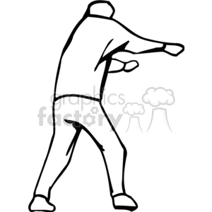 A Black and White Image of a Person With their Arms Out clipart