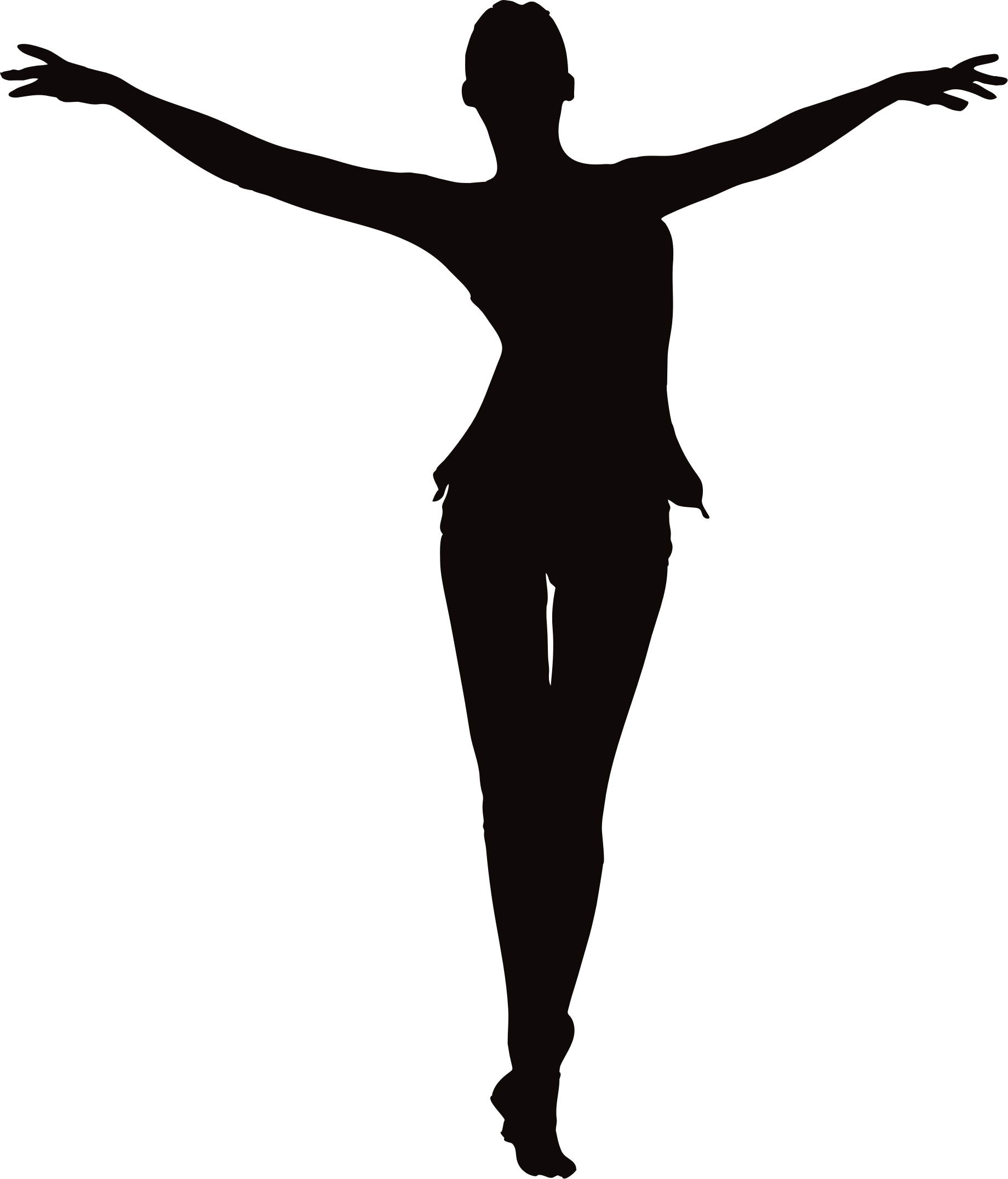 Female figure arms up