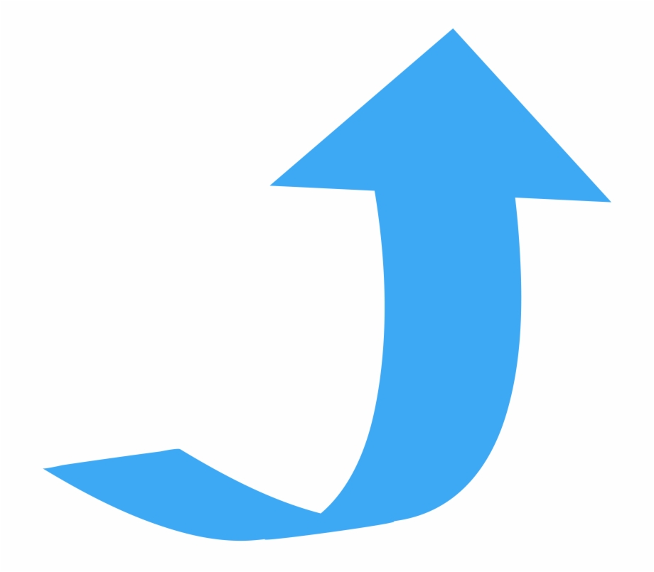 Curved, Wide Directional Arrow Pointing Up
