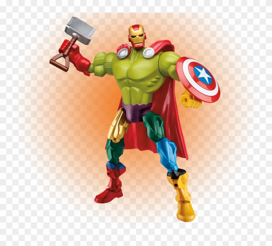Five Avengers Mashed Into One Action Figure For Age Clipart