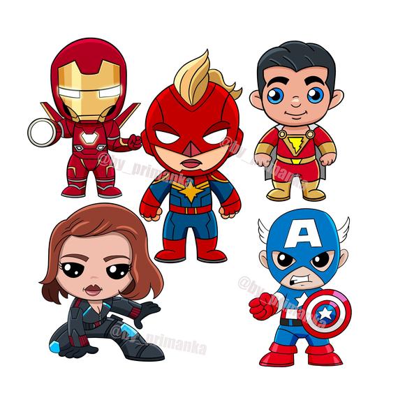 Avengers Endgame, Cartoon heroes, Iron man, Captain America