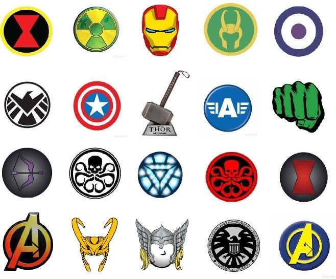 Avengers marvel symbols.