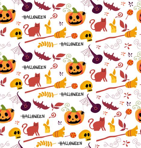 Cute Halloween pattern seamless for background