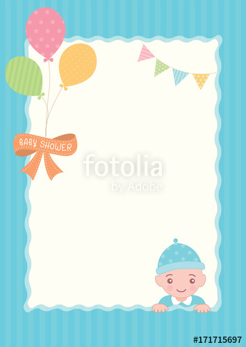 Illustration vector of baby shower template design with baby
