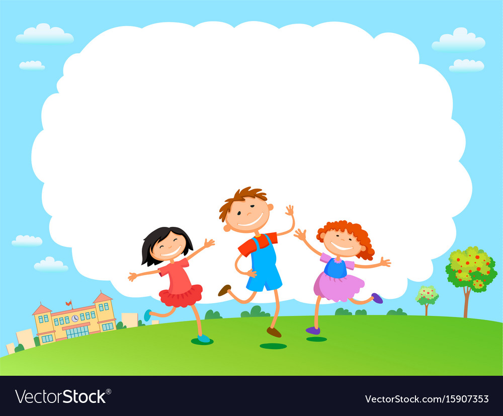 Children play clouds design over sky background