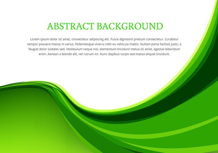 Green wave background design vector